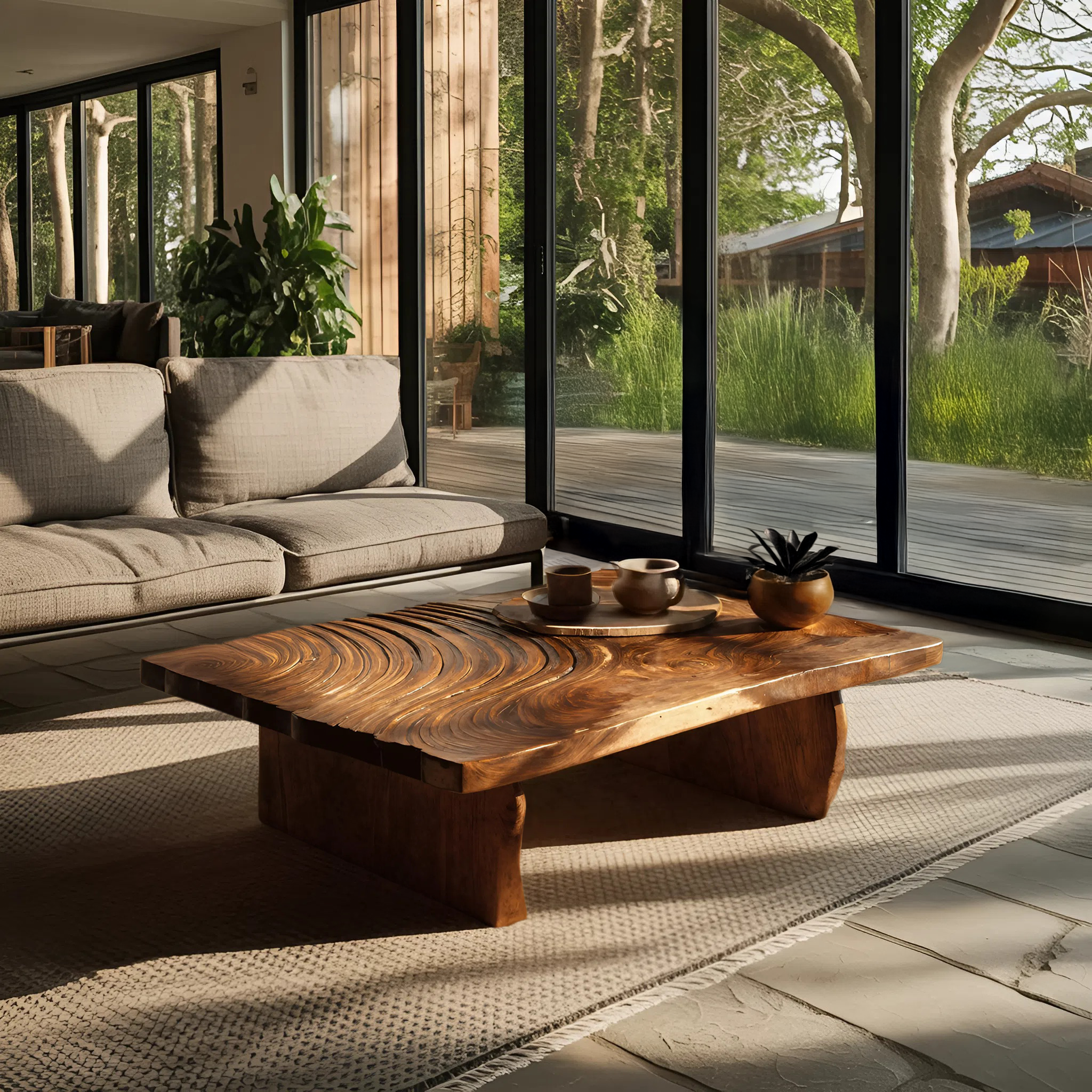 Mid Century Abstract Coffee Table For Living Room Decor