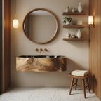 Mid Century Solid Wood Vanity Sink For Bathroom Interior Furniture Decor