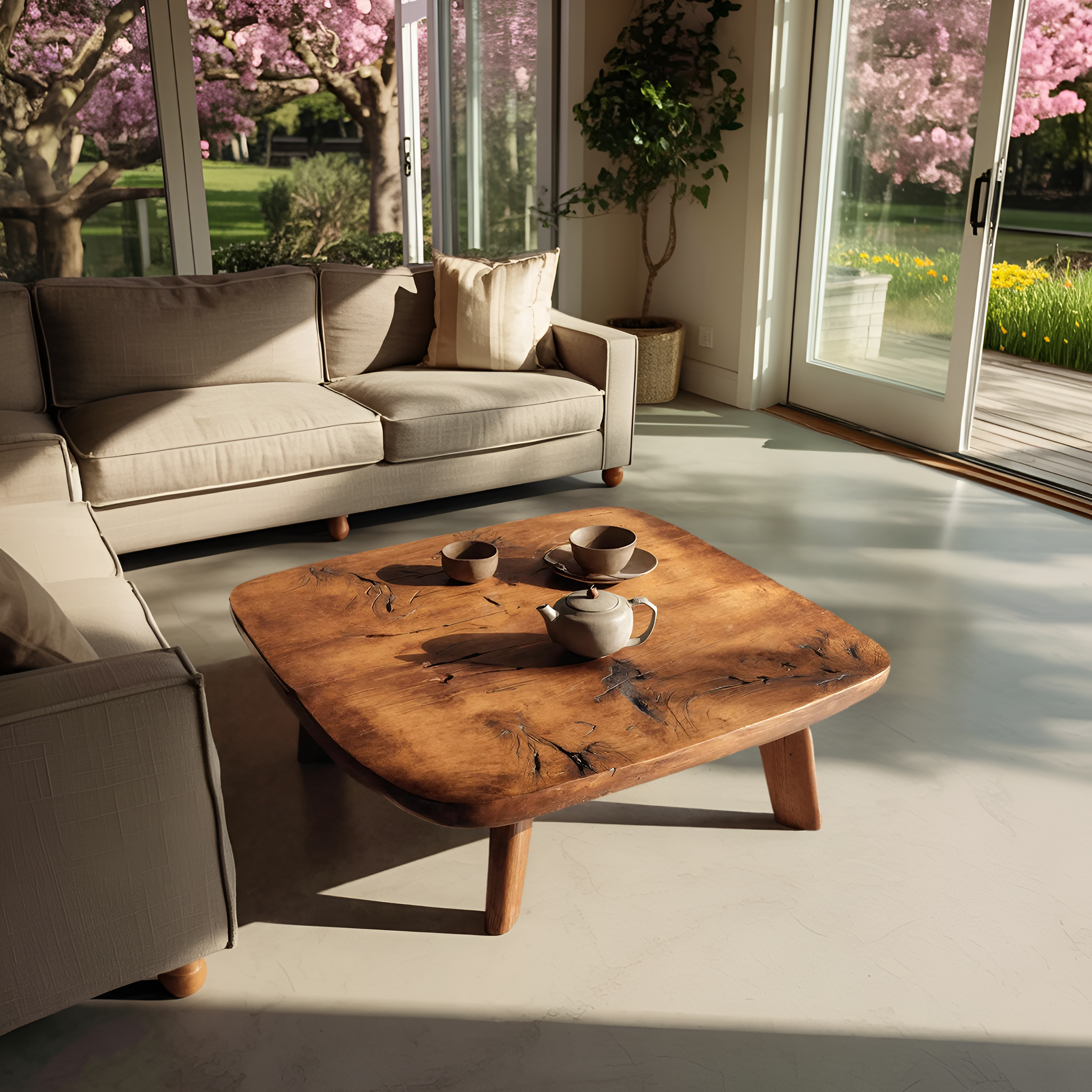 Modern Live Edge Coffee Table For Living Room Decor