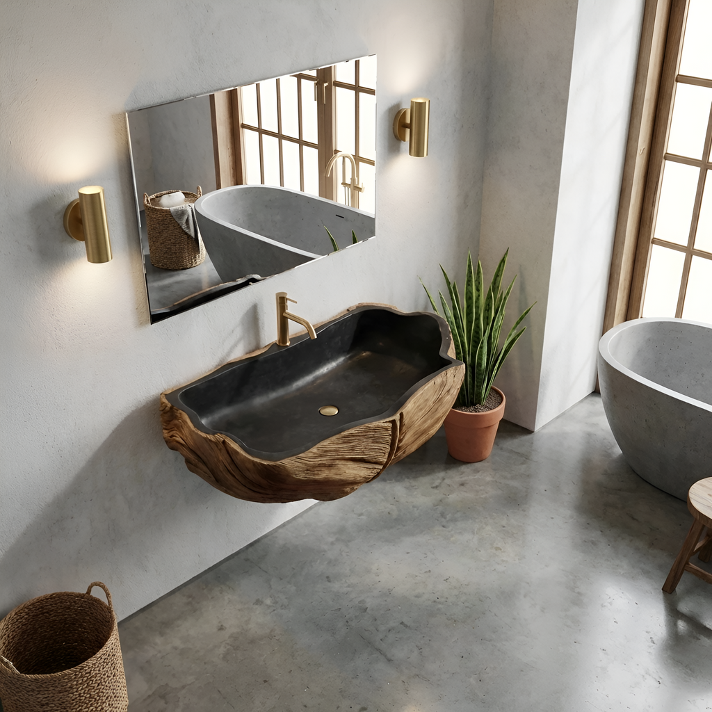 Farmhouse Solid Wood Vanity Sink For Traditional Bathroom Decor