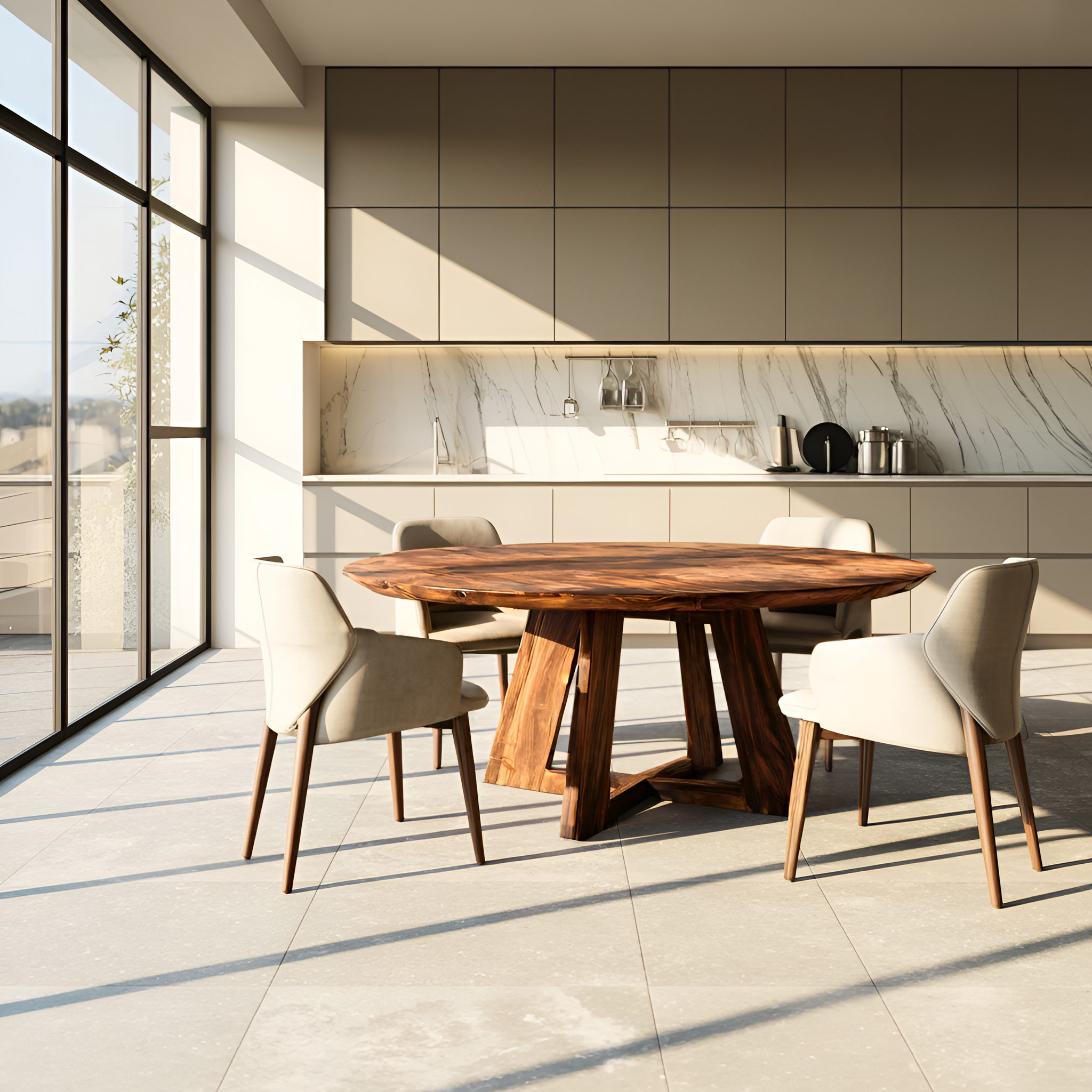Modern Round Dining Table For Kitchen And Dining