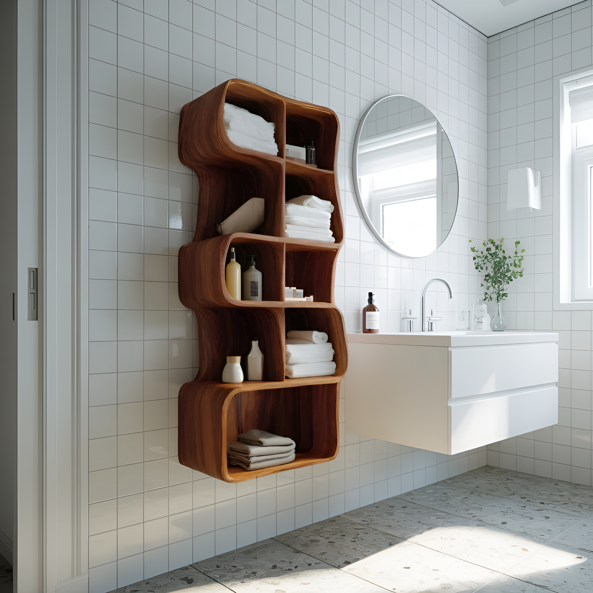 Minimal Wall Bathroom Shelf For Bathroom Interior