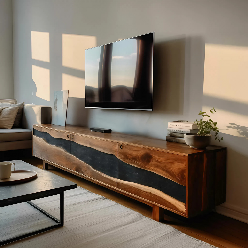 Modern Solid Wood TV Unit For Living Room Decor