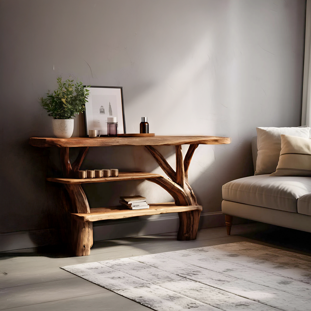 Farmhouse Solid Wood Console Table For Living Room Furniture Decor