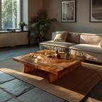 Modern Wooden Live Edge Coffee Table For Living Room Decor