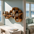 Mid Century Hexagonal Shelf For Furniture Display
