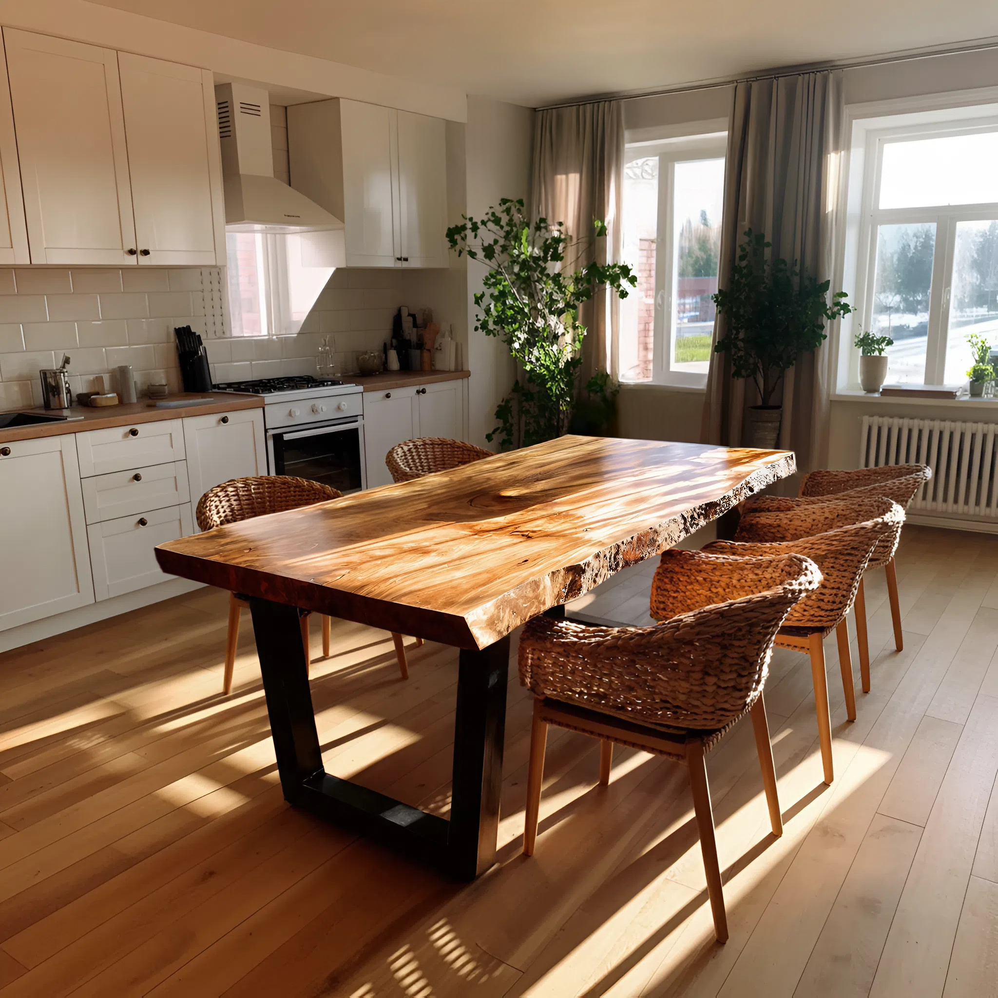 Furniture Decor Handcrafted Live Edge Dining Table Organic