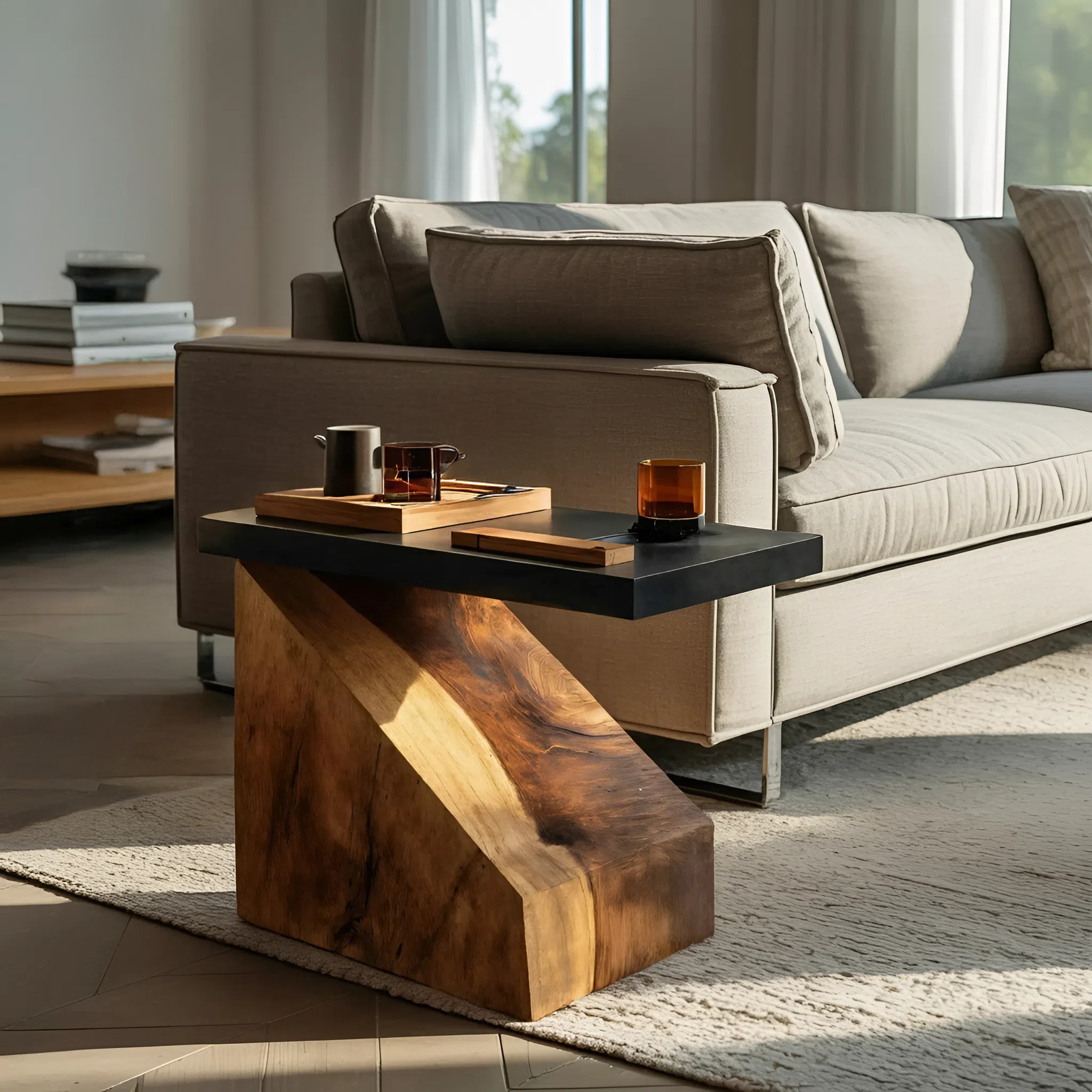 Farmhouse Wooden Side Table For Country Home Design