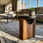 Farmhouse Solid Wood End Table For Barn Style Interiors