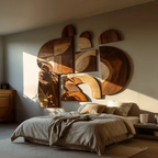 Mid Century Solid Wood Wall Art For Furniture Decor