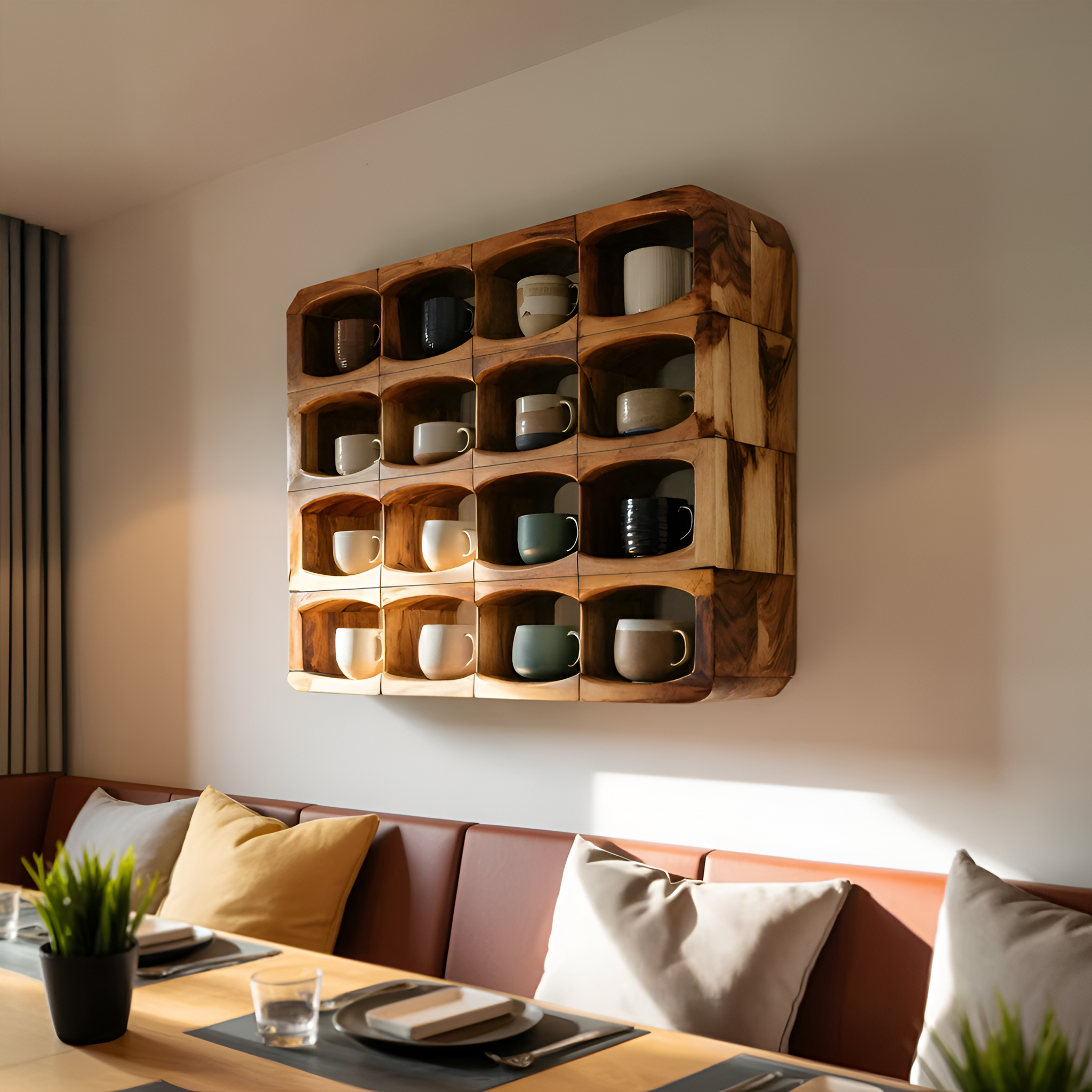 Handcrafted Wall-Mounted Kitchen Rack For Pantry Styling