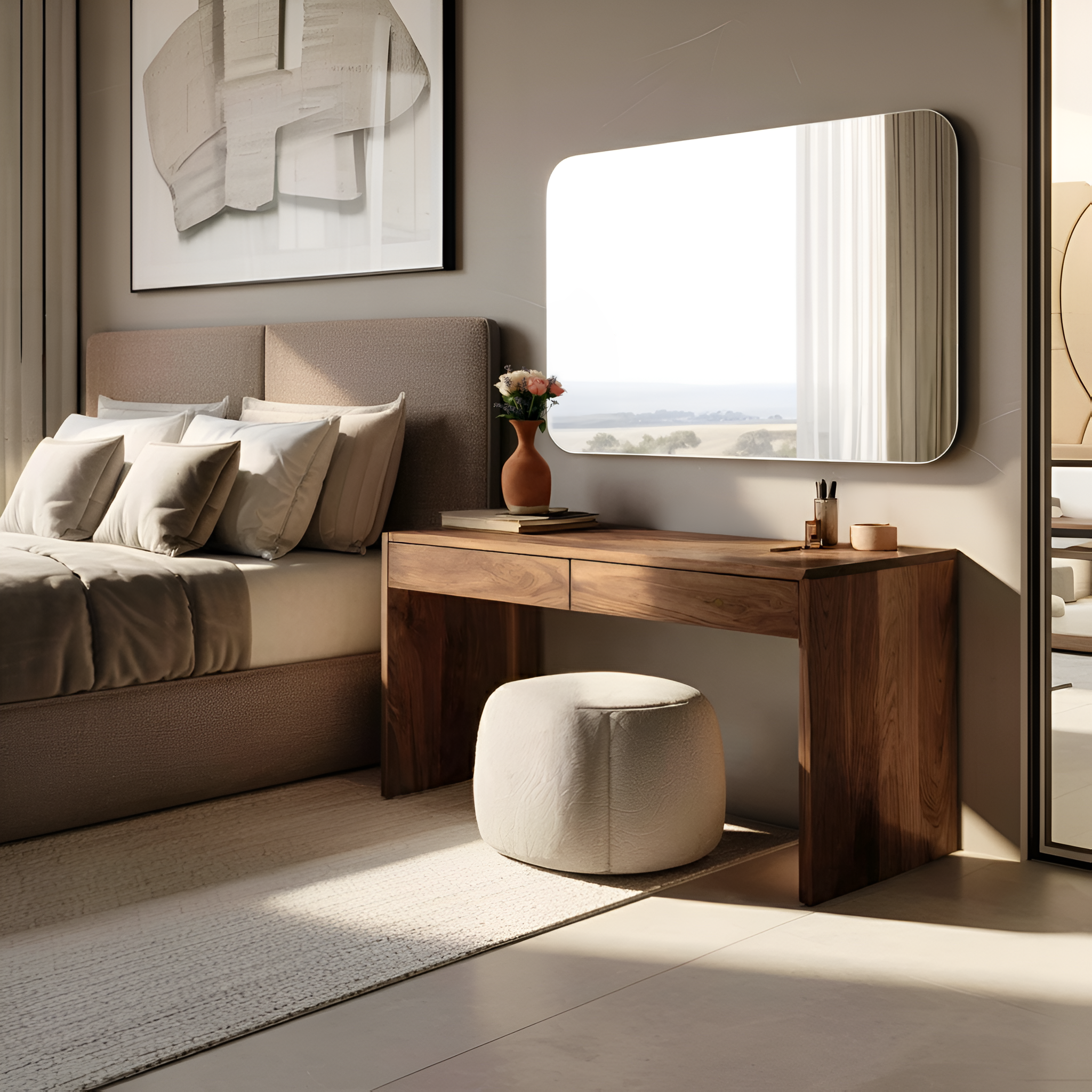 Contemporary Organic Vanity Table For Bedroom