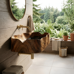 Farmhouse Solid Wood Vanity Sink For Bathroom Furniture Design