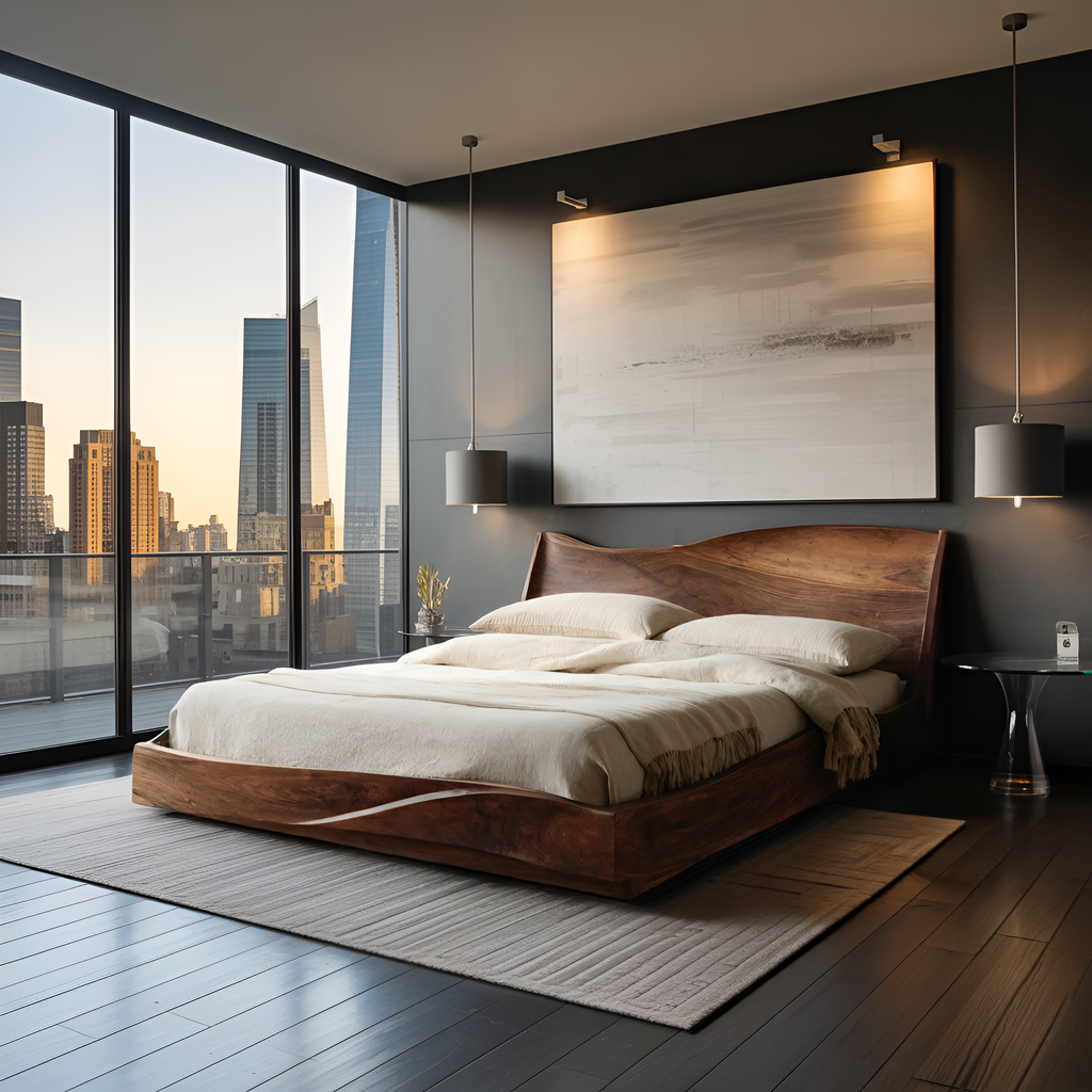 Modern Handcrafted Bed Frame For Bedroom Interiors