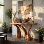 Handcrafted Live Edge Console Table Luxury Wood For Living Room Decor