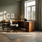 Luxury L Shaped Desk With Drawer For Home Office