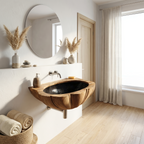 Mid Century Wall Mounted Wooden Bathroom Sink For Stylish Bathroom Decor