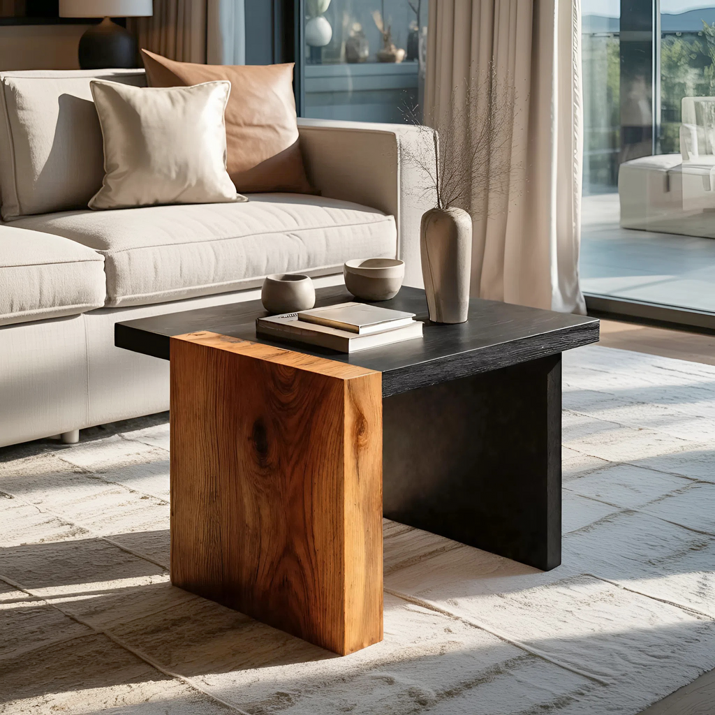 Handcrafted Live Edge Side Table For Rustic Cabin Decor