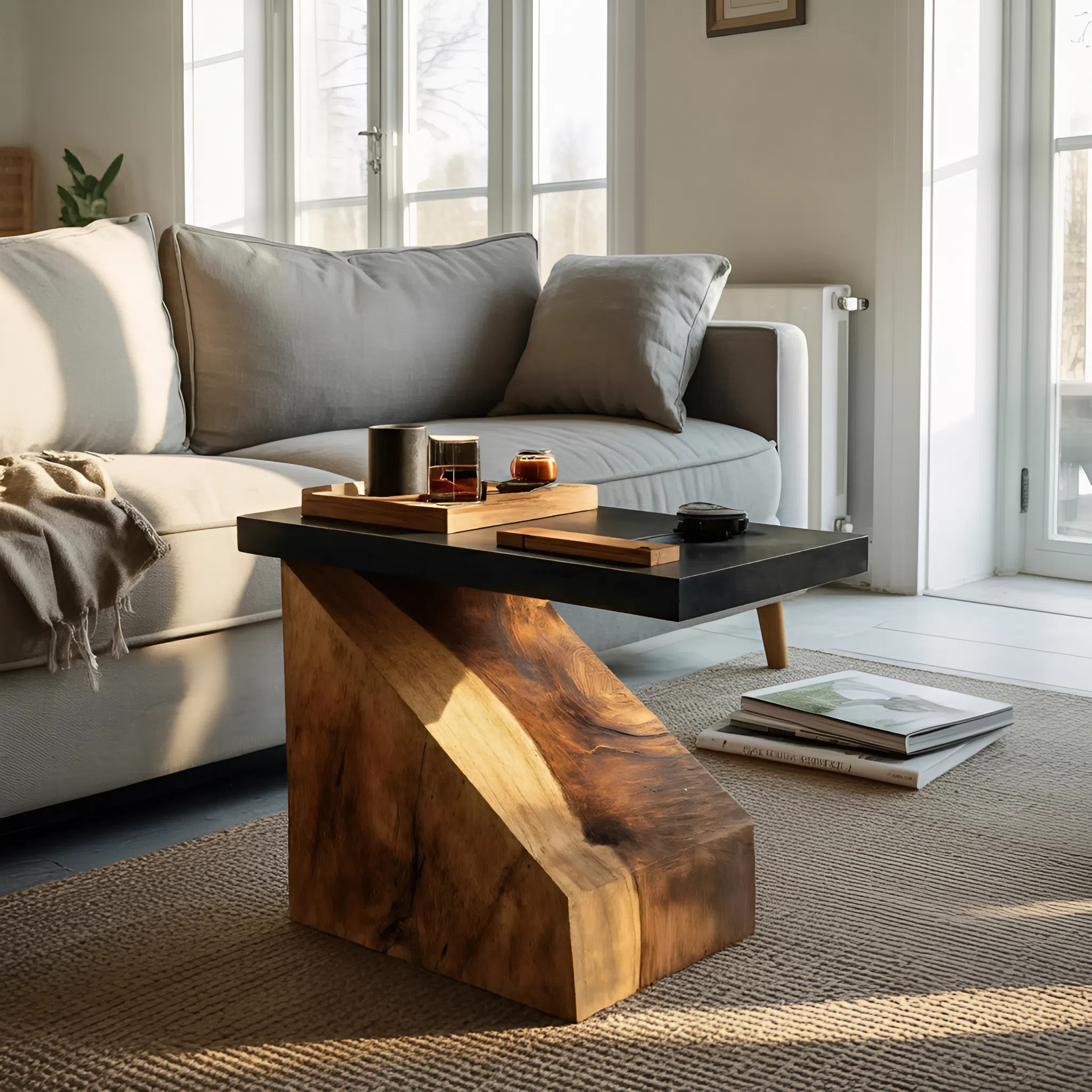 Farmhouse Wooden Side Table For Country Home Design