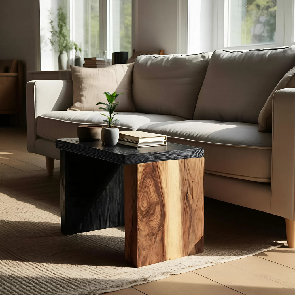Farmhouse Solid Wood End Table For Bedroom Decor Accent