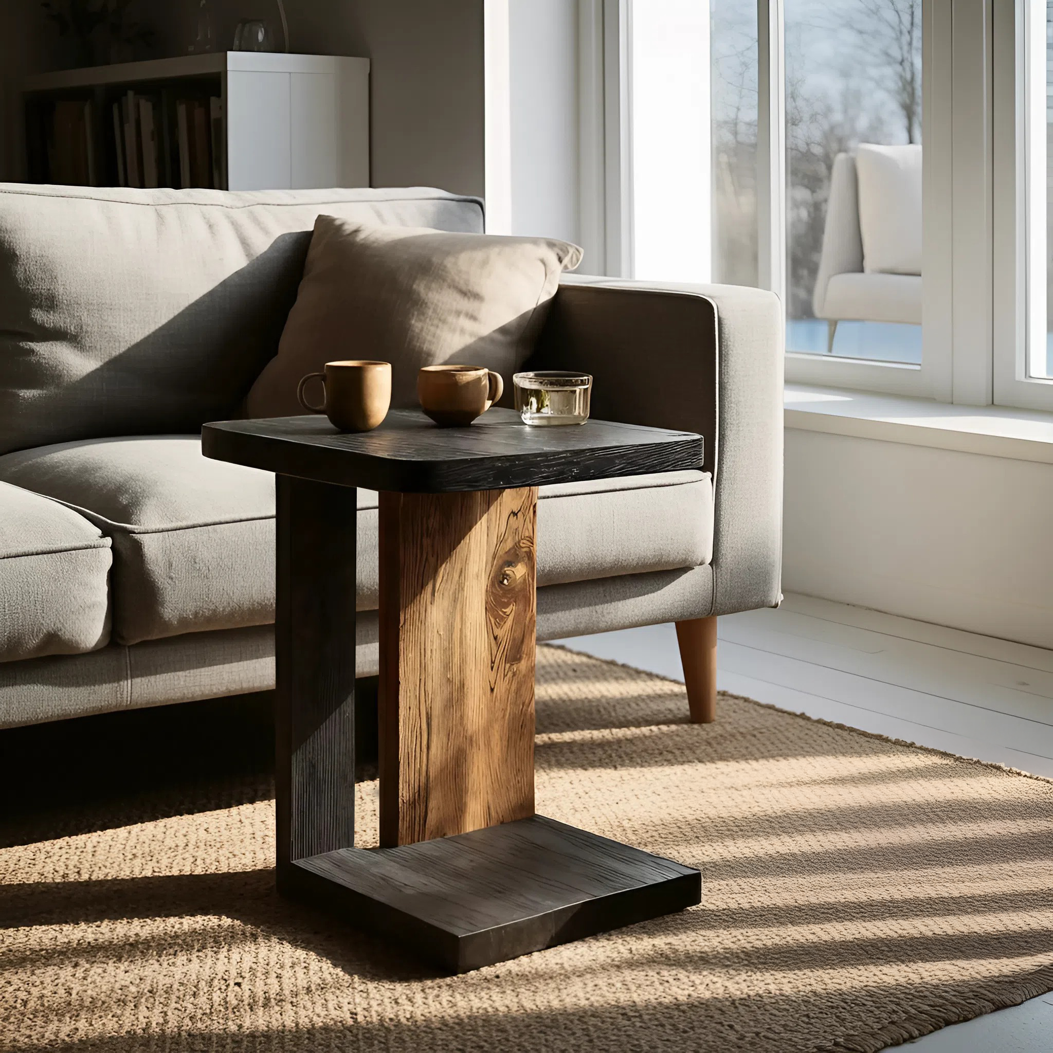Modern Live Edge Side Table For Designer Furniture Decor