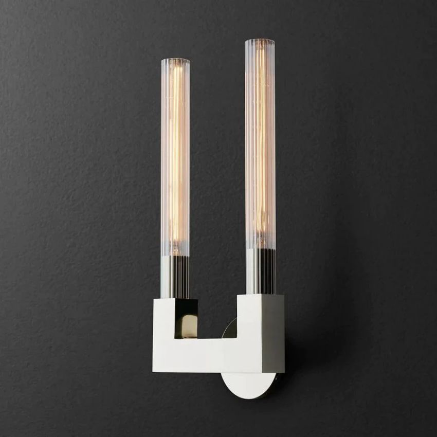 Cannele Ribbed Glass Double Wall Sconce