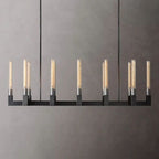 Cannele Ribbed Glass Linear Chandelier 55"