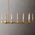 Cannele Ribbed Glass Linear Chandelier 55"