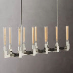 Cannele Ribbed Glass Linear Chandelier 55"