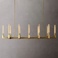 Cannele Ribbed Glass Linear Chandelier 67"