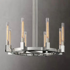 Cannele Ribbed Glass Round Chandelier 36"