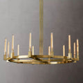 Cannele Ribbed Glass Round Chandelier 60"