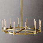 Cannele Ribbed Glass Round Chandelier 60"