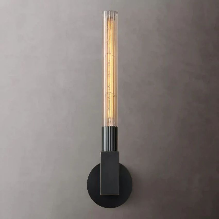 Cannele Ribbed Glass Wall Sconce