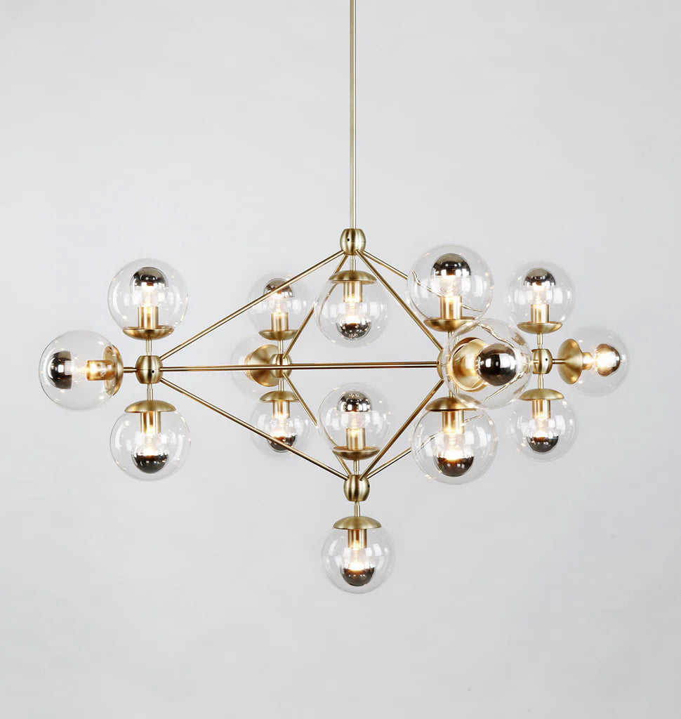 Modo Chandelier 39" - 4 Sided, 15 Globes