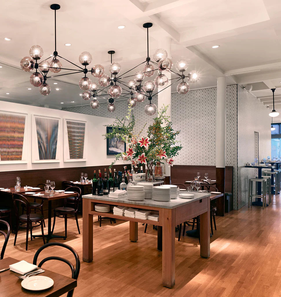 Modo Chandelier 39" - 4 Sided, 15 Globes
