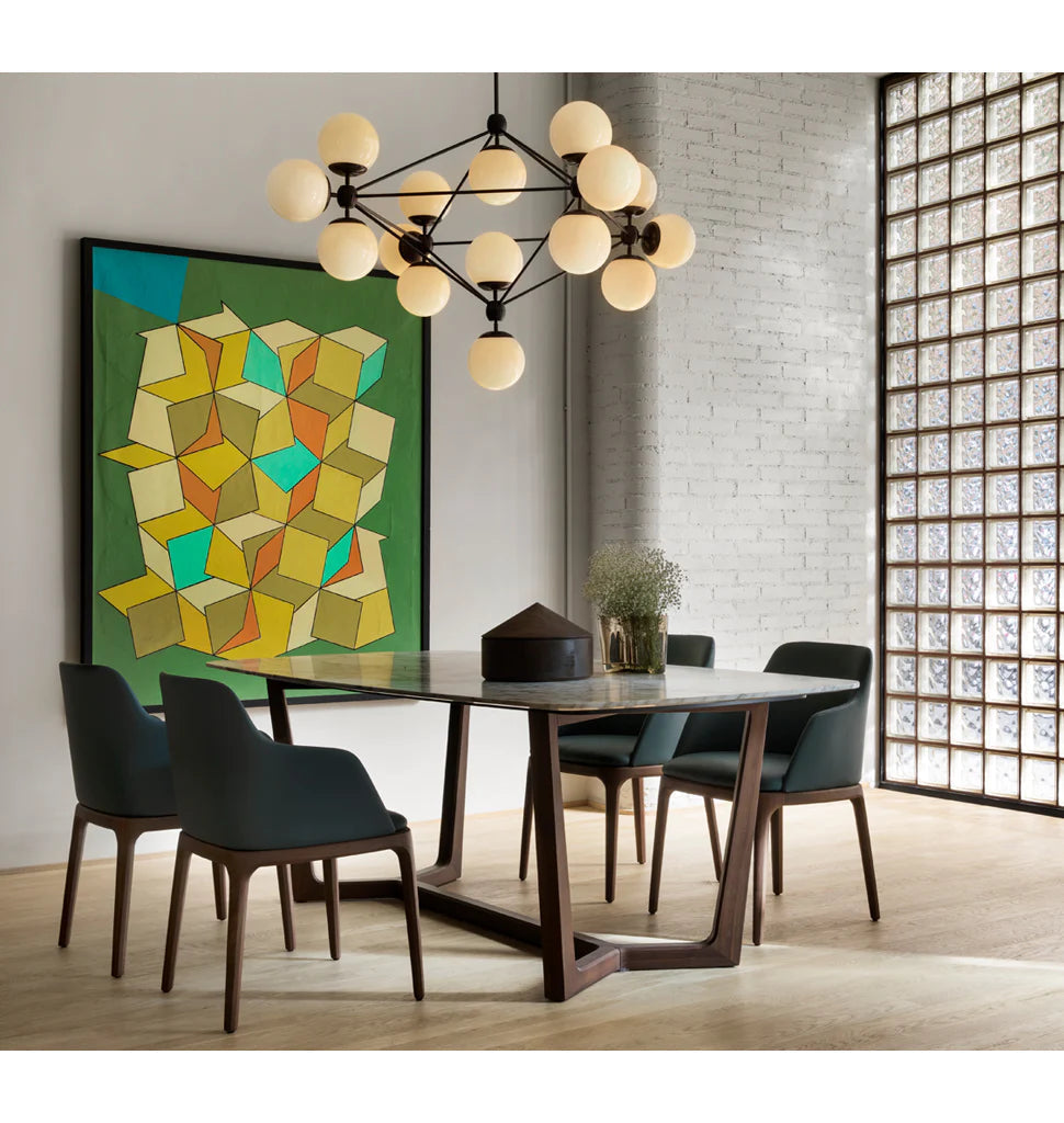 Modo Chandelier 39" - 4 Sided, 15 Globes