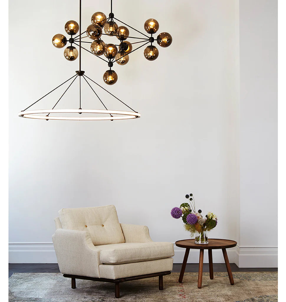 Modo Chandelier 39" - 4 Sided, 15 Globes