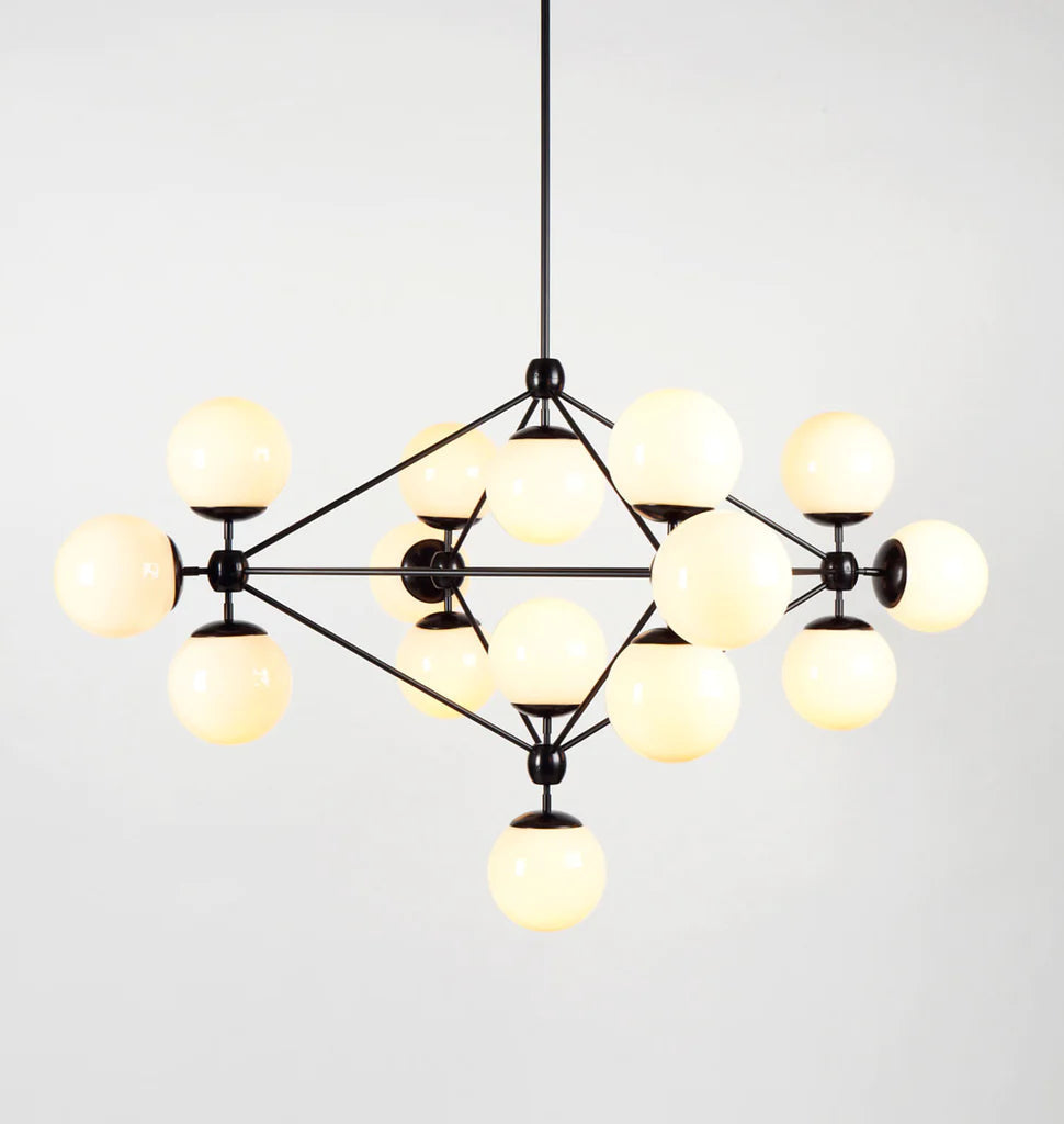Modo Chandelier 39" - 4 Sided, 15 Globes
