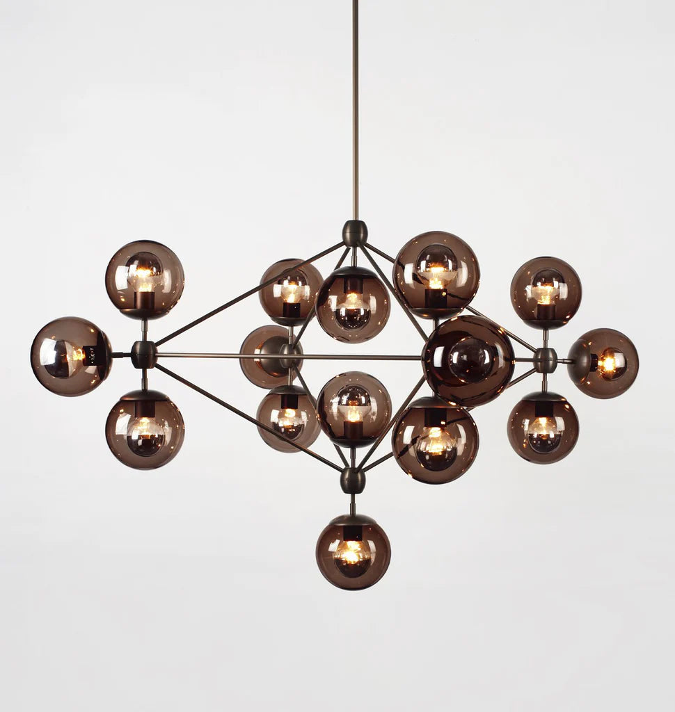 Modo Chandelier 39" - 4 Sided, 15 Globes