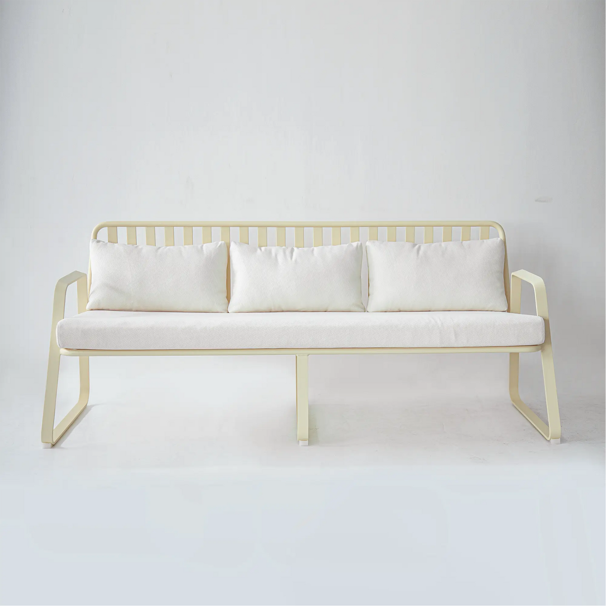 Striped Aluminum Outdoor Lounge Sofa with Water Repellent Cushions