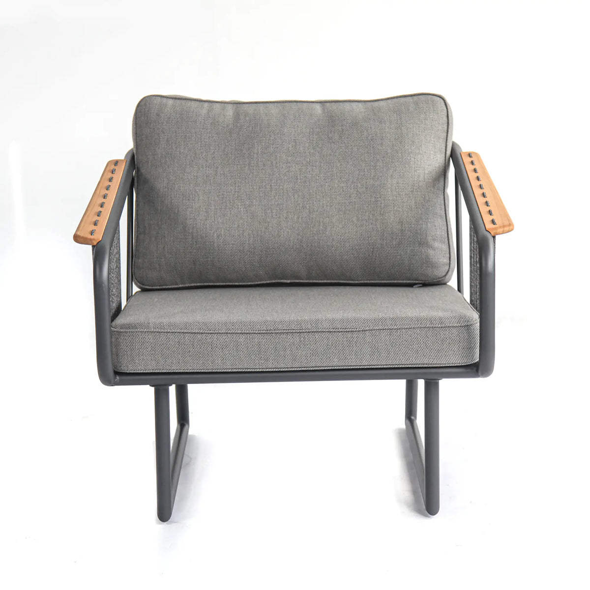 Fly Rope Accent Aluminum Outdoor Lounge Sofa in Carbon Black