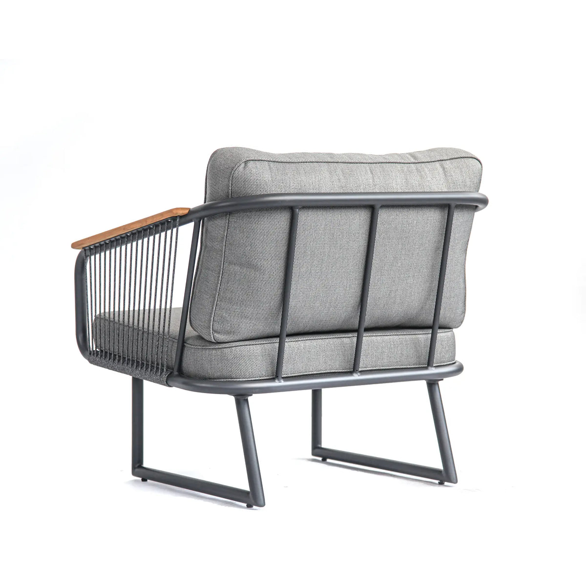 Fly Rope Accent Aluminum Outdoor Lounge Sofa in Carbon Black