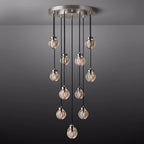 Pearl Carved Inciso Round Chandelier 22"