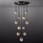 Pearl Carved Inciso Round Chandelier 22"