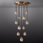 Pearl Carved Inciso Round Chandelier 22"