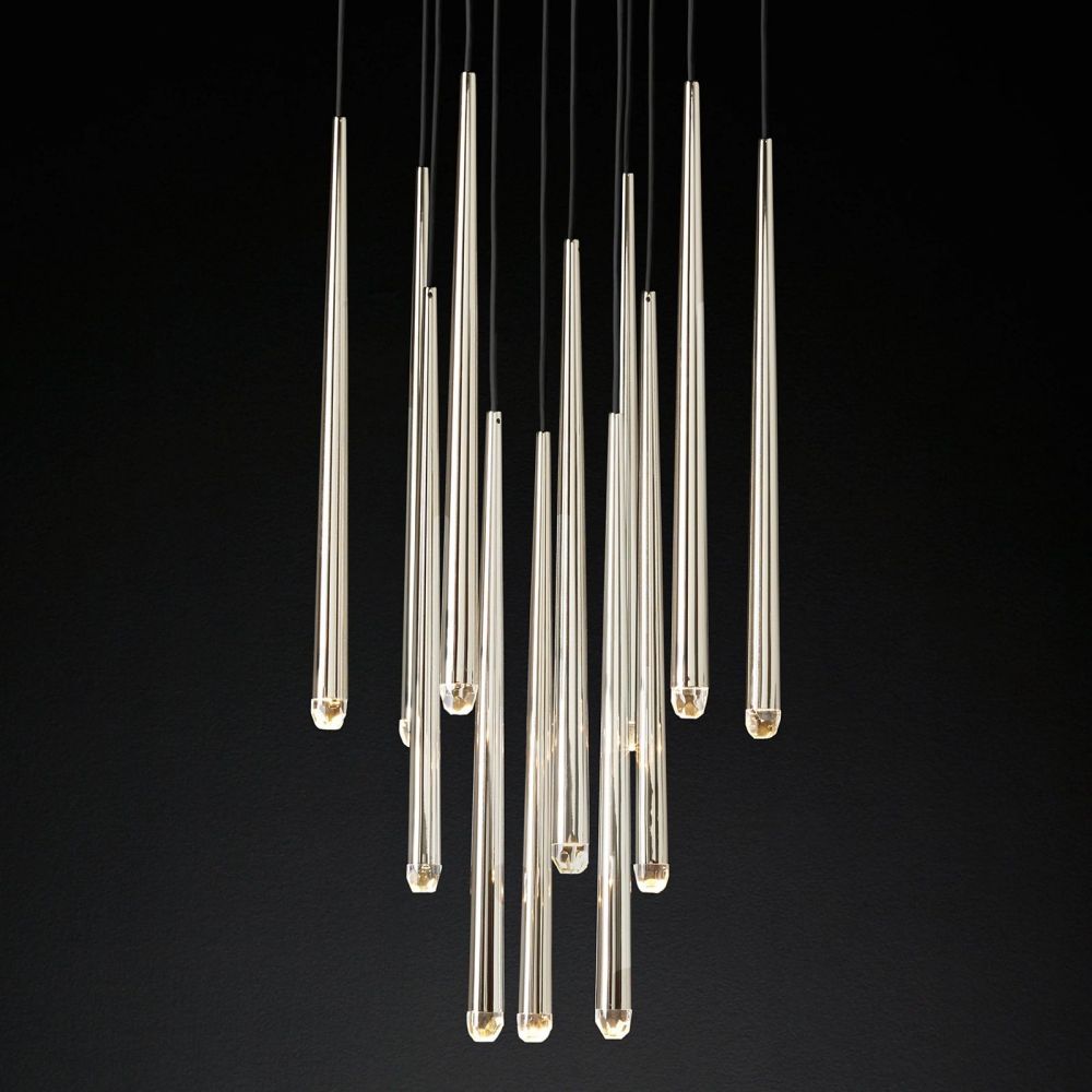 Aquitaine Faceted Cluster Round Chandelier 24"