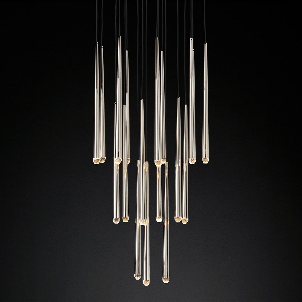 Aquitaine Faceted Cluster Round Chandelier 30"