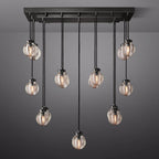 Pearl Carved Inciso Rectangle Chandelier 36"
