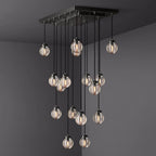 Pearl Carved Inciso Rectangle Chandelier 36"
